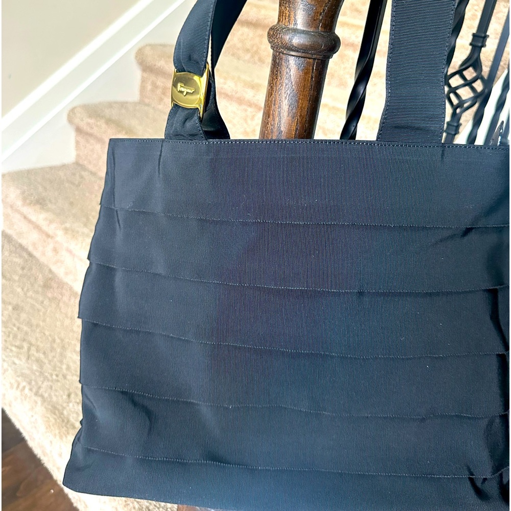 Salvatore Ferragamo black nylon bag.EUC. Almost new.